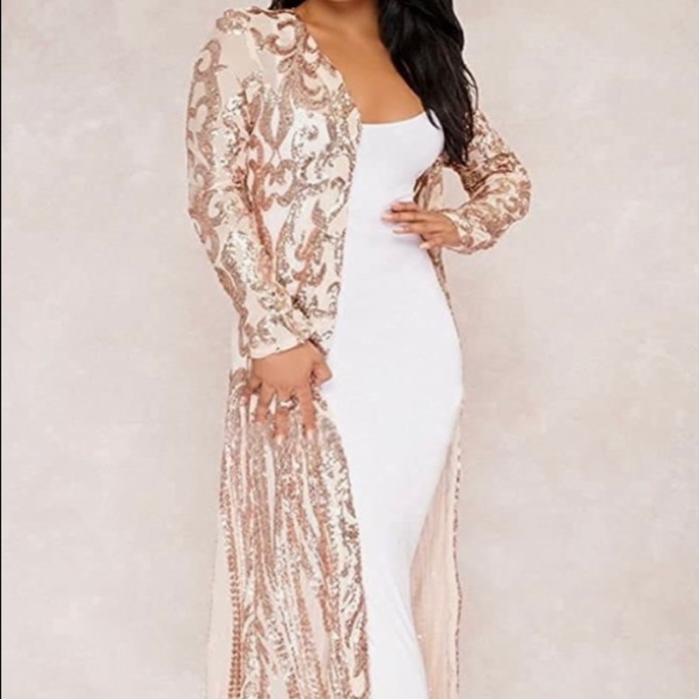 Sequin cardigan robe
